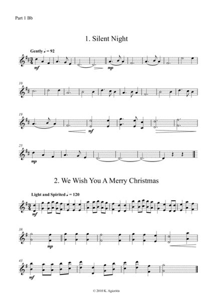 Carols For Four (or More) - Fifteen Carols With Flexible Instrumentation - Part 1 - Bb Treble Clef